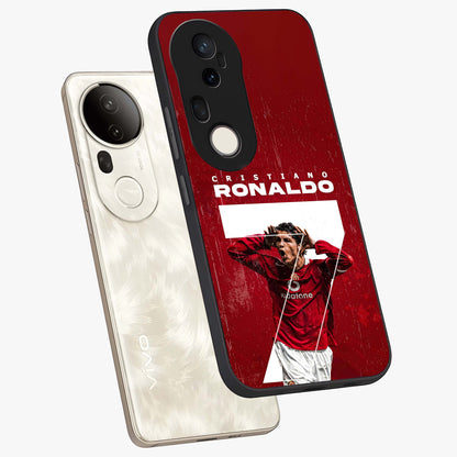 Goal Celebration Legacy Glass Case displayed in angled mockup highlighting energetic sports celebration design with bold athletic theme.