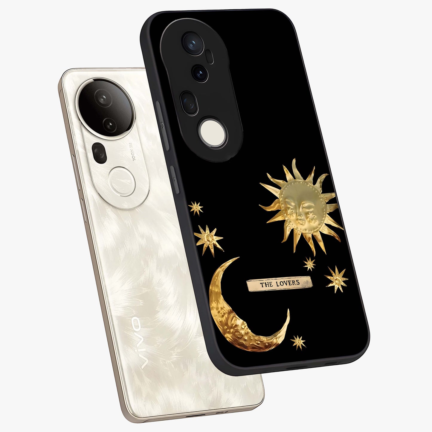 Gold Sun Blush Glass Case displayed in angled mockup highlighting radiant sun design with warm golden aesthetic.