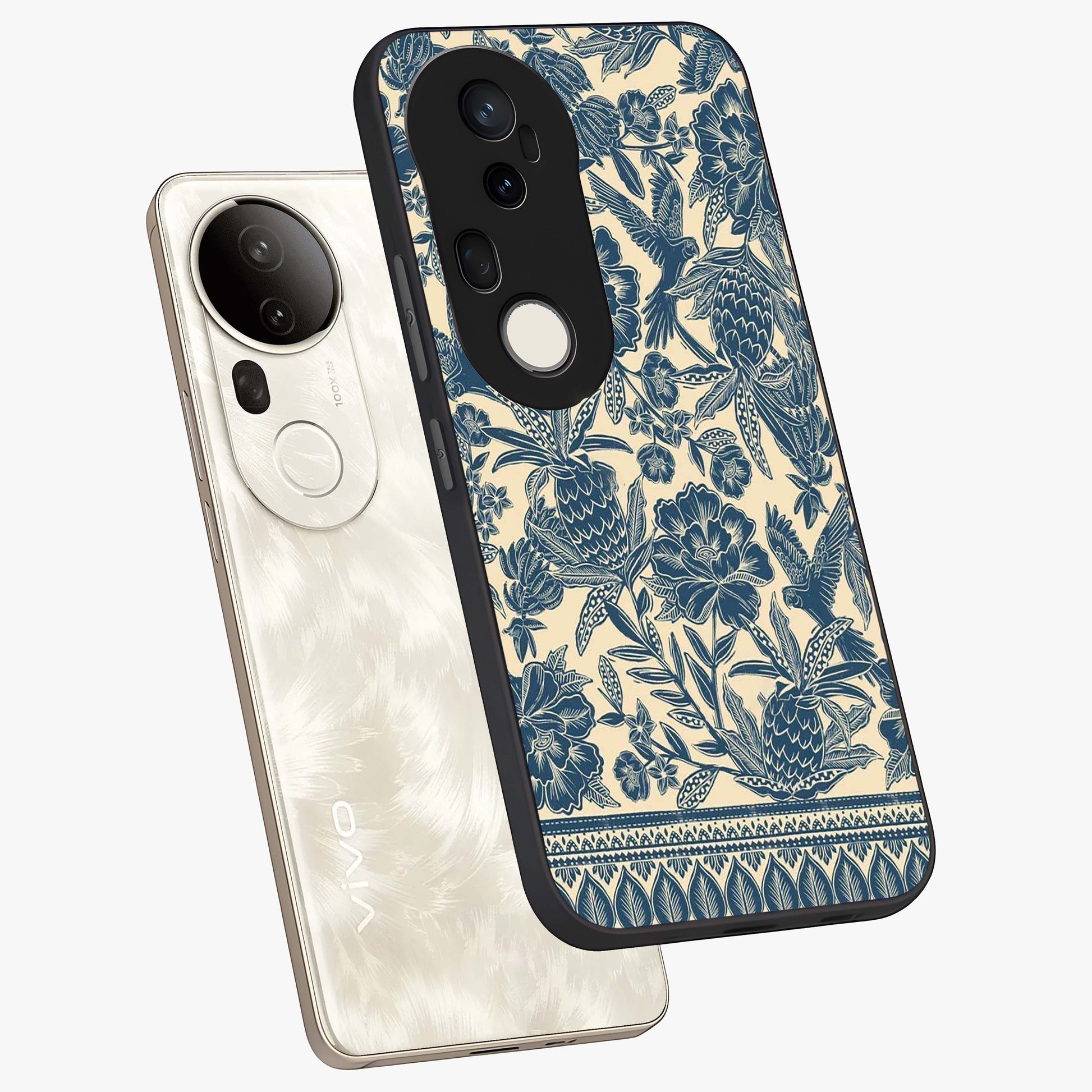 Heirloom Wild Bloom Glass Case displayed in angled mockup highlighting botanical bloom design with classic aesthetic style.