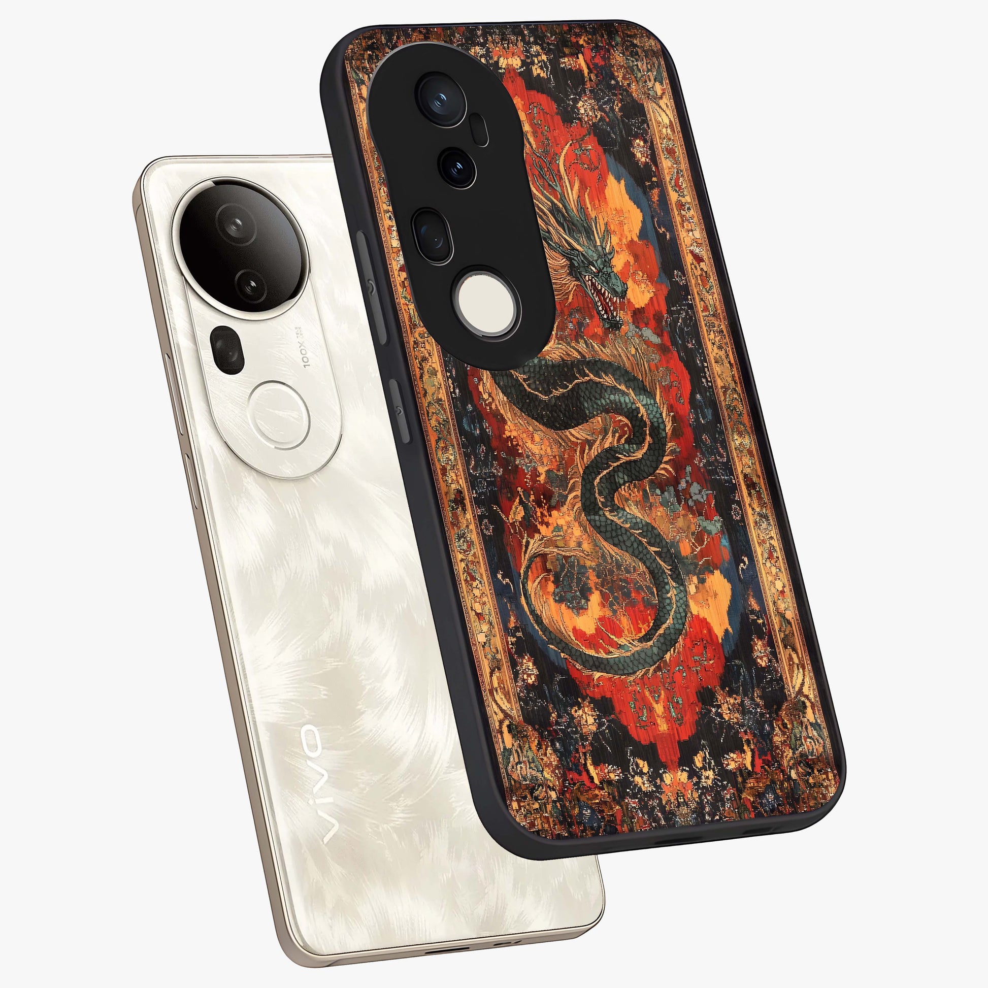 Inferno Dragon Soul Glass Case displayed in angled mockup highlighting powerful dragon illustration with inferno aesthetic.