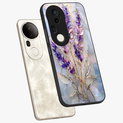 Lavender Dream Glow Glass Case displayed in angled mockup highlighting dreamy purple glow design with soft artistic style.