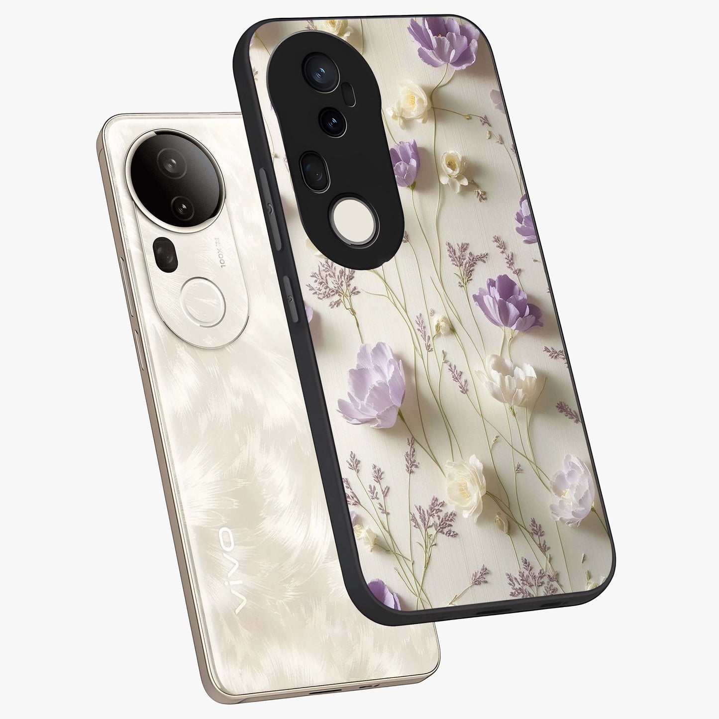 Lilac Breeze Harmony Glass Case displayed in angled mockup highlighting calm lilac breeze design with soothing aesthetic style.