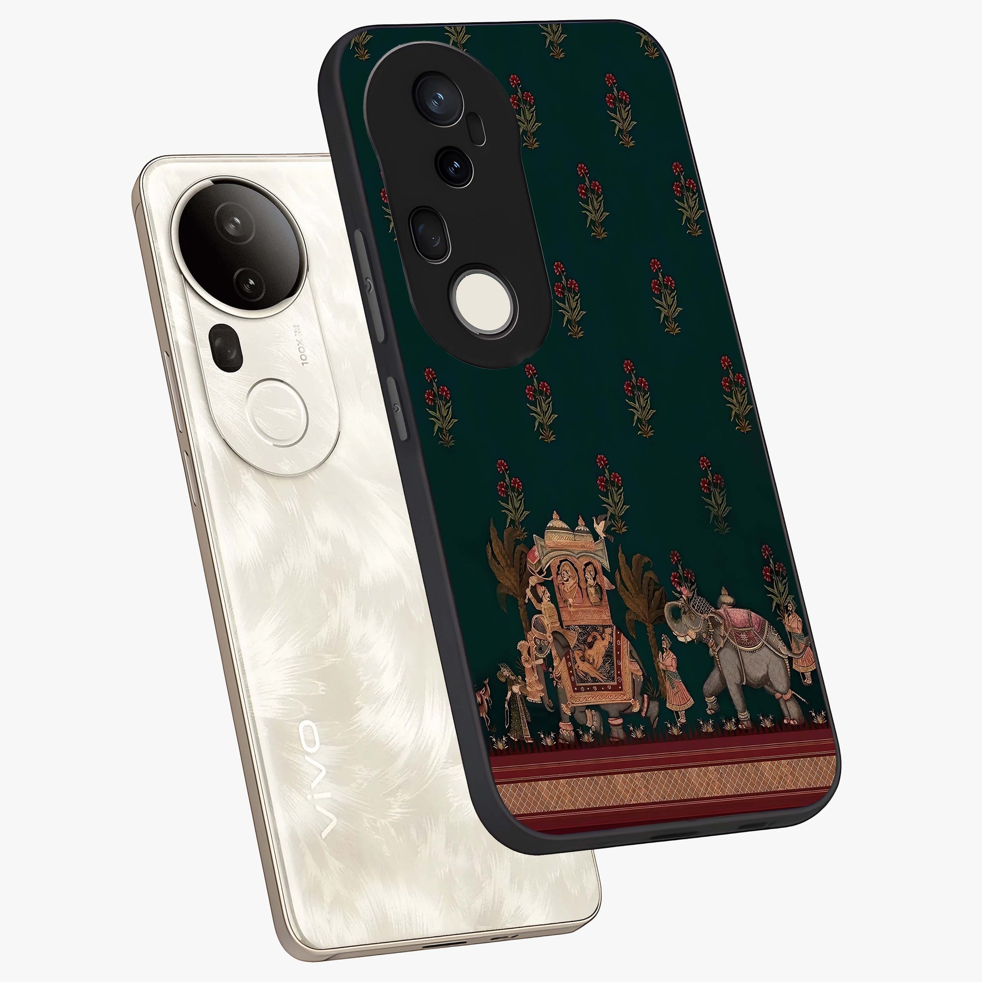 Macmerise Glass Case displayed in angled mockup highlighting trendy graphic design with sleek aesthetic style.