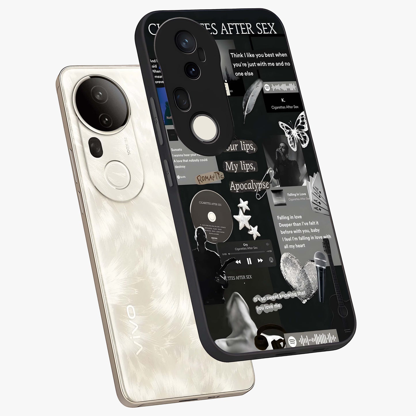 Midnight Love Echo Glass Case displayed in angled mockup highlighting elegant love inspired design with deep aesthetic style.
