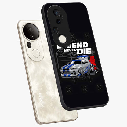 Midnight Racing Legacy Glass Case displayed in angled mockup highlighting dynamic automotive design with bold midnight aesthetic.