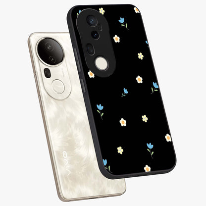 Minimal Petal Whispers Glass Case displayed in angled mockup highlighting delicate petal design with clean minimal aesthetic.