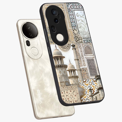 Mughal Marble Legacy Glass Case displayed in angled mockup highlighting elegant heritage marble artwork with royal aesthetic.