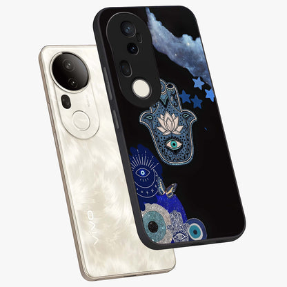 Mystic Hand Aura Glass Case displayed in angled mockup highlighting magical aura design with spiritual aesthetic style.