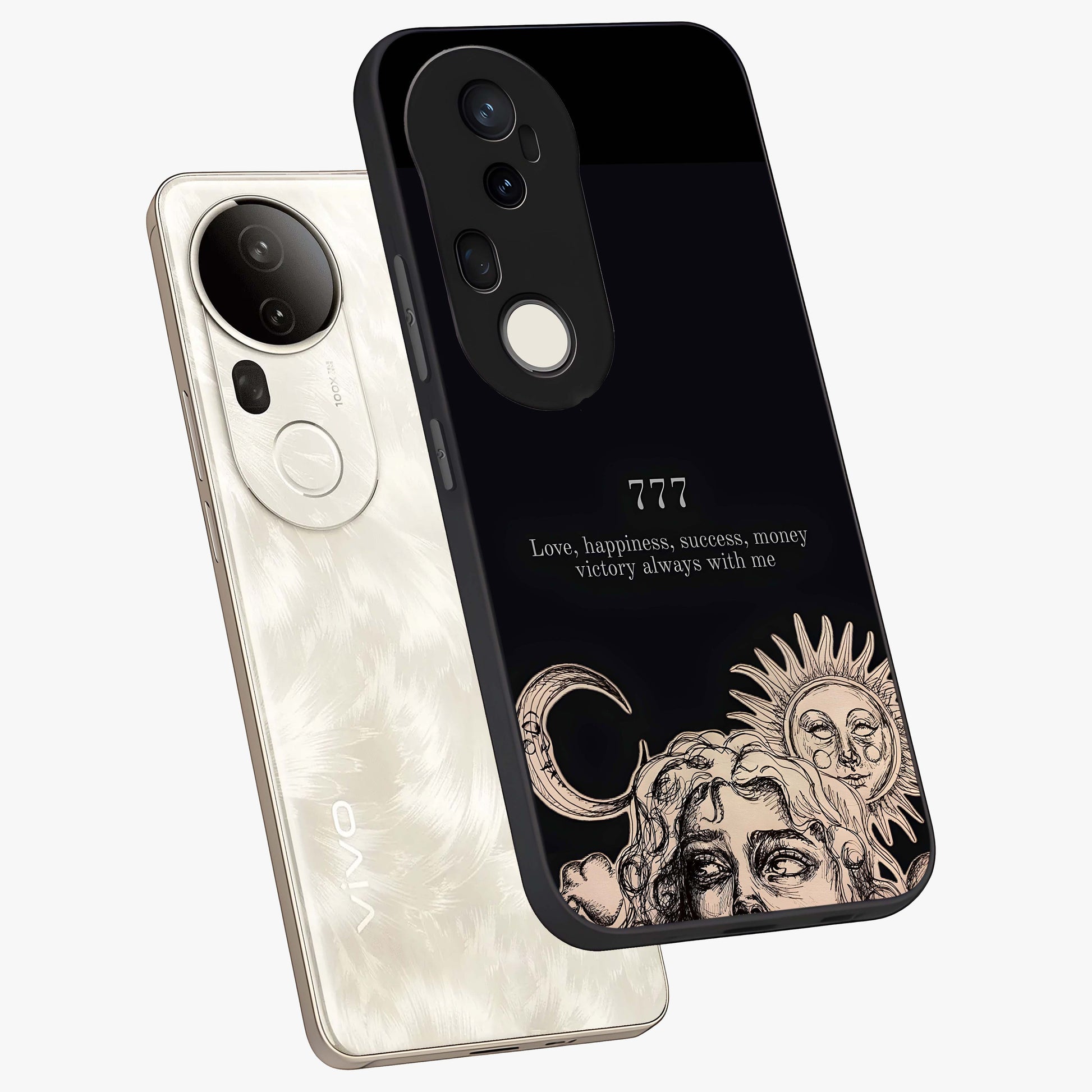 Mystic Victory Aura Glass Case displayed in angled mockup highlighting energetic aura design with bold mystical aesthetic.