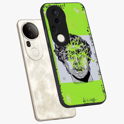Neo Graffiti Rebellion Glass Case displayed in angled mockup highlighting urban street art design with rebellious aesthetic.