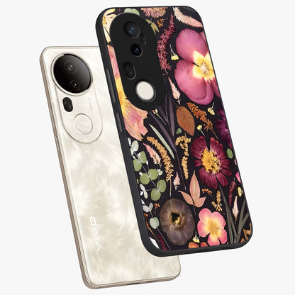 Petal Dream Tapestry Glass Case displayed in angled mockup highlighting decorative petal pattern with elegant botanical aesthetic.