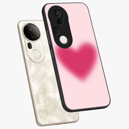 Pink Aura Heart Glass Case displayed in angled mockup highlighting vibrant pink heart design with dreamy aura aesthetic.