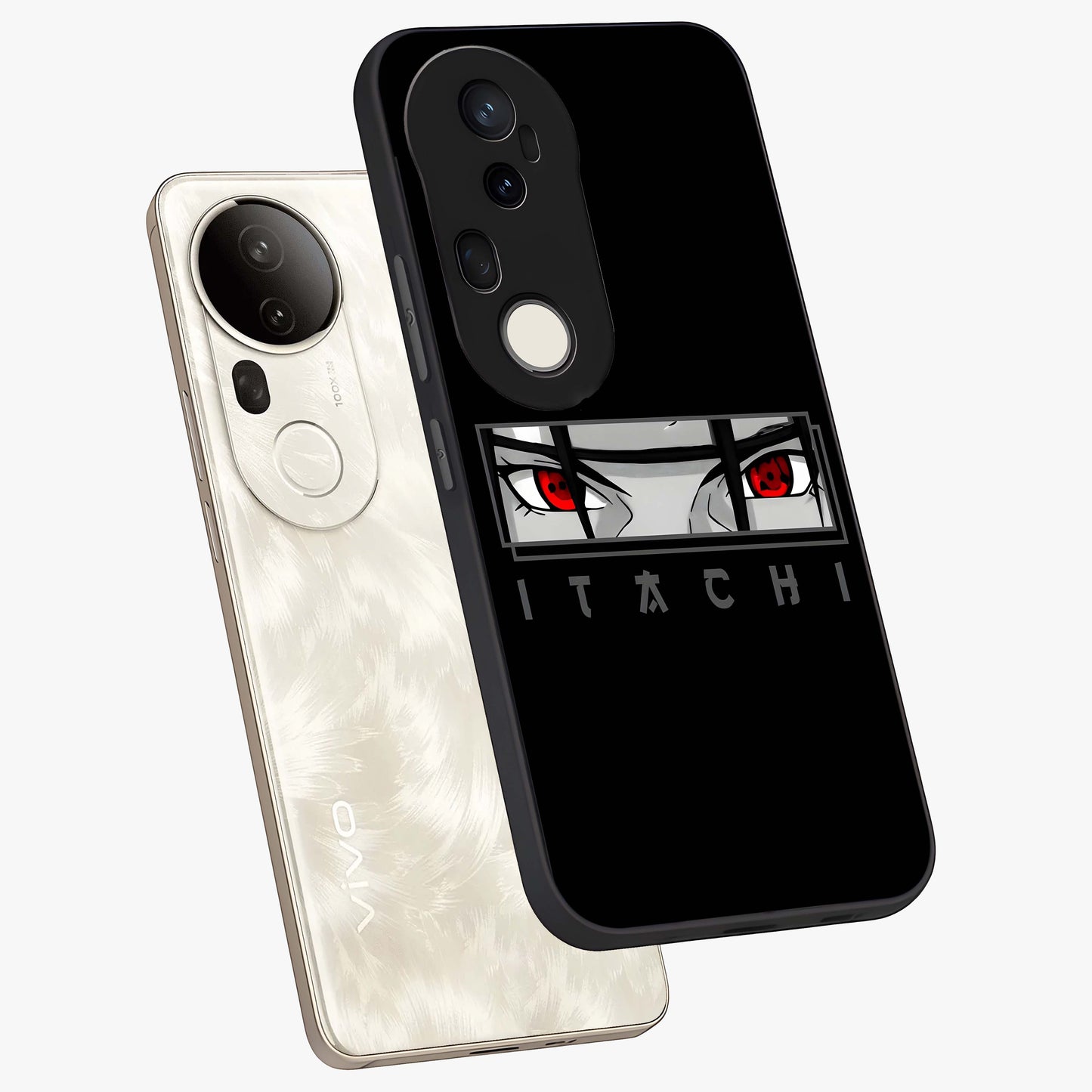 Scarlet Gaze Dominance Glass Case displayed in angled mockup highlighting intense visual design with bold scarlet aesthetic.