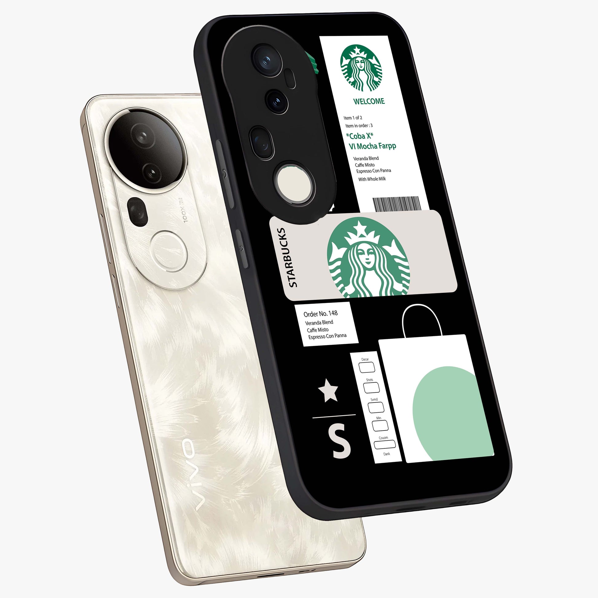 Starbucks Mocha Glass Case displayed in angled mockup highlighting stylish mocha themed design with cozy café aesthetic.