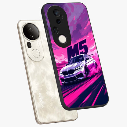 Velocity Drift Pulse Glass Case displayed in angled mockup highlighting dynamic drift design with sporty automotive aesthetic.