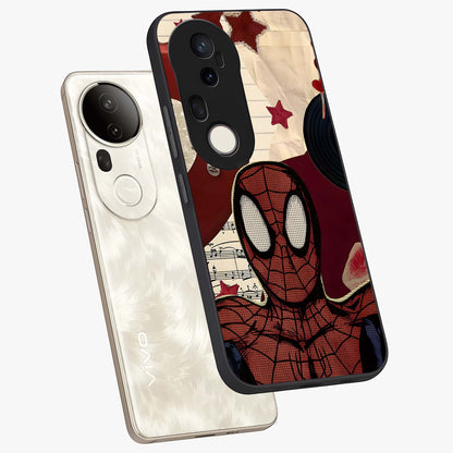Web Warrior Vibes Glass Case displayed in angled mockup highlighting dynamic web design with comic style aesthetic.