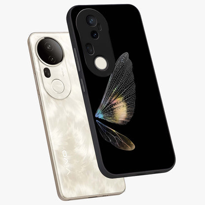 Whispers Of Wings Glass Case displayed in angled mockup highlighting soft feather design with celestial aesthetic style.
