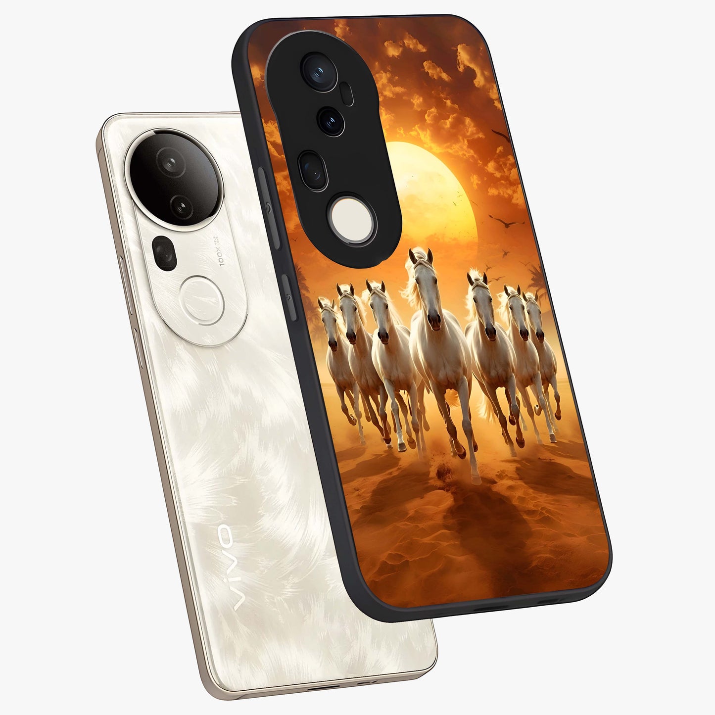 Wild Sunset Majesty Glass Case displayed in angled mockup highlighting vibrant sunset sky design with scenic aesthetic.