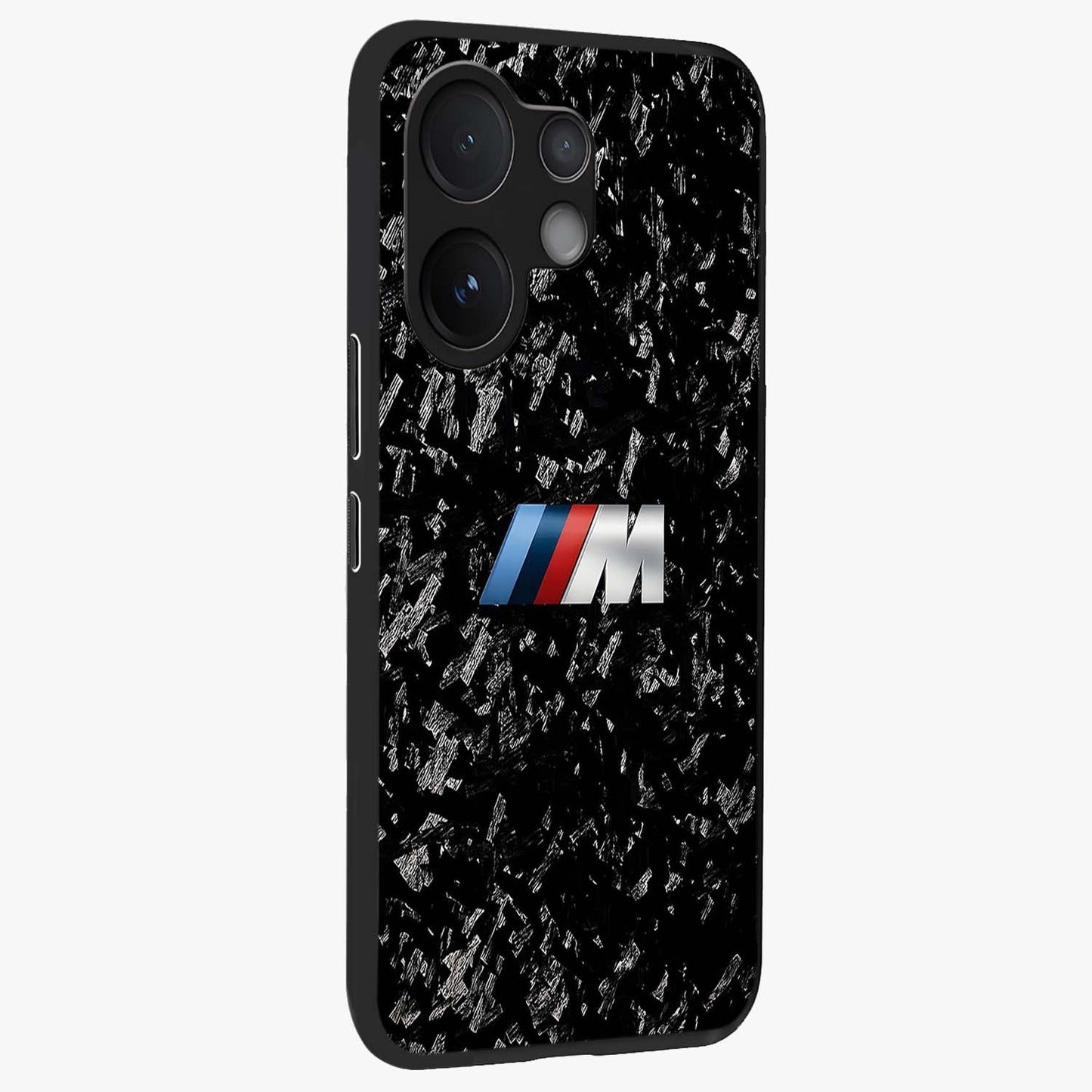 Carbon Speed Mark Glass Case upright view showcasing modern carbon speed graphic with bold automotive theme.