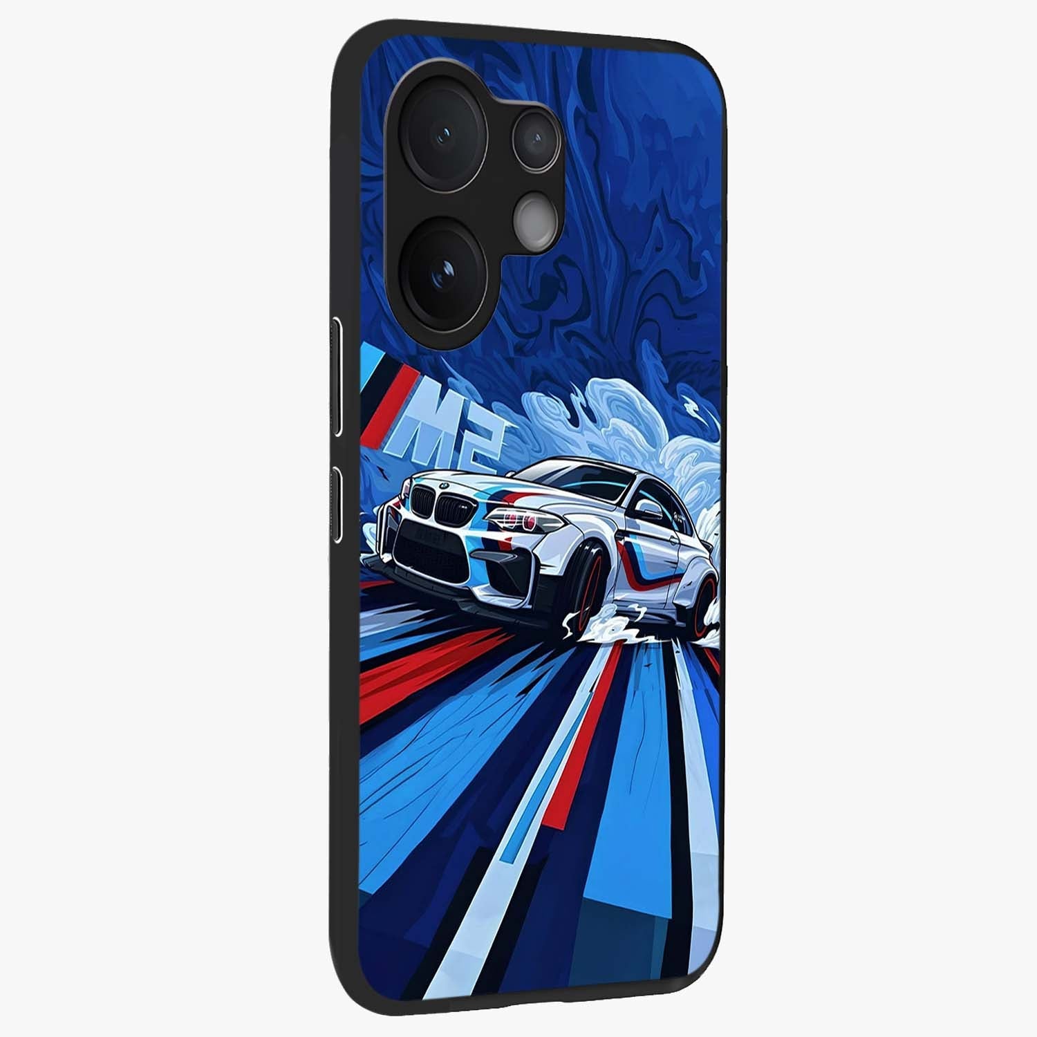 Drift Power Rush Glass Case upright view showcasing high speed racing artwork with bold automotive theme.