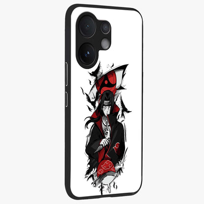 Itachi Limited Edition Naruto Anime Glass Case upright view showcasing intense anime artwork with powerful character theme.