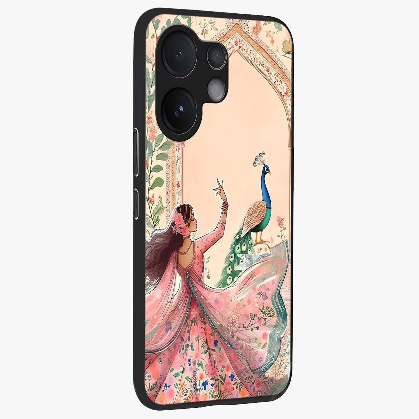 Royal Grace Muse Glass Case upright view showcasing stylish artistic artwork with sophisticated royal theme.