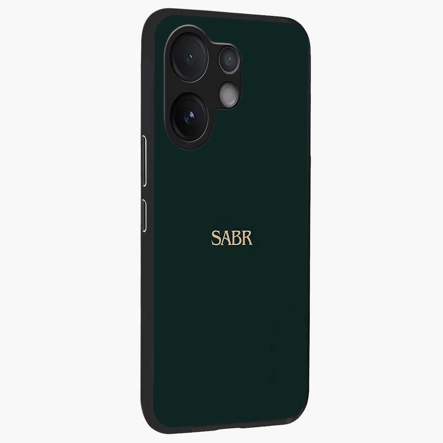 Sabr Minimal Patience Glass Case upright view showcasing calm minimalist artwork with motivational patience theme.