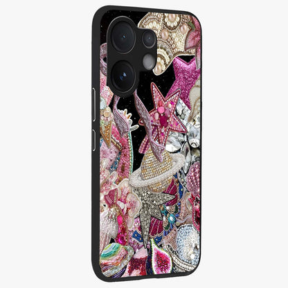 Starlit Jewel Dream Glass Case upright view showcasing radiant star inspired artwork with magical night theme.