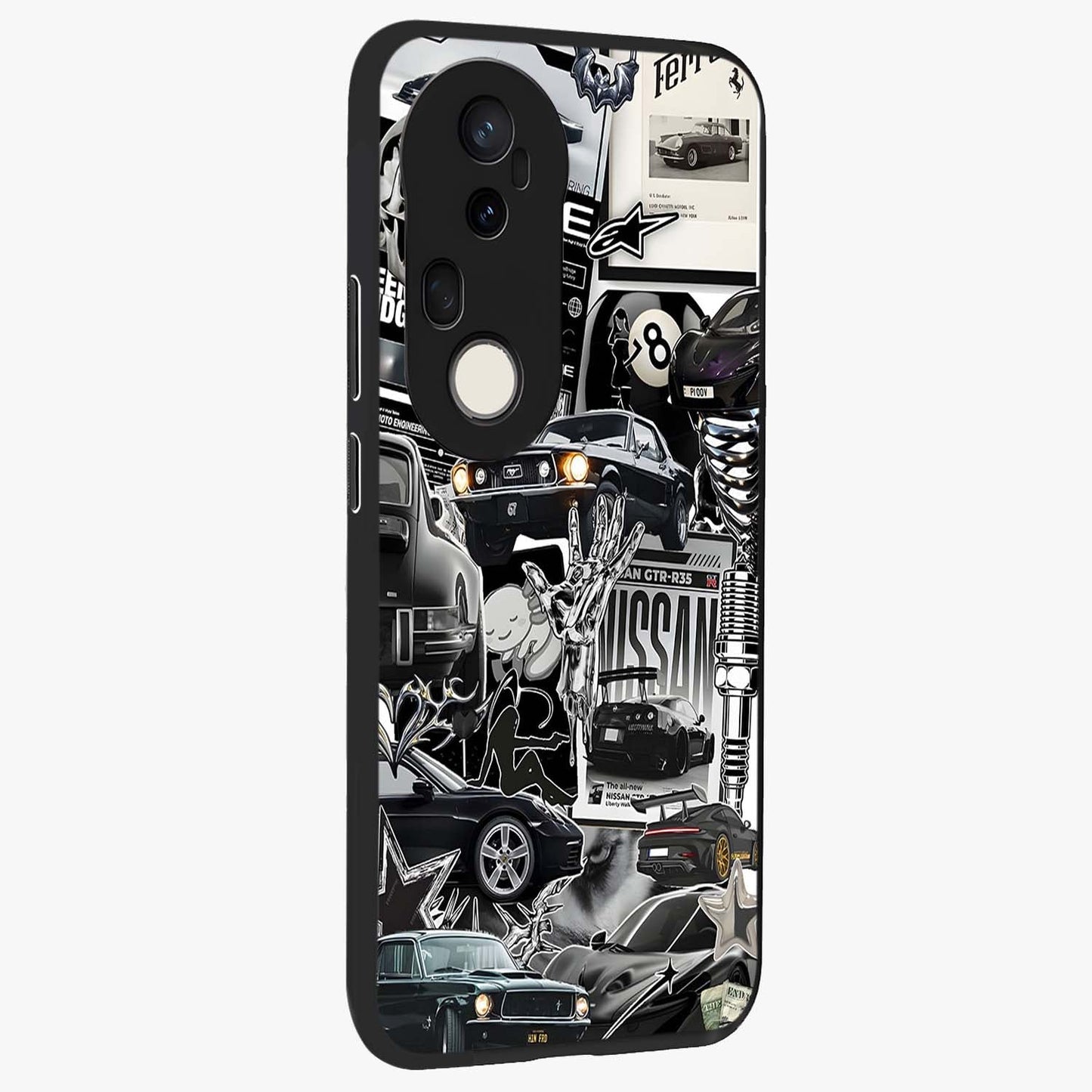 Aesthetic Dark Love Glass Case upright view showcasing dramatic romantic artwork with modern aesthetic style.