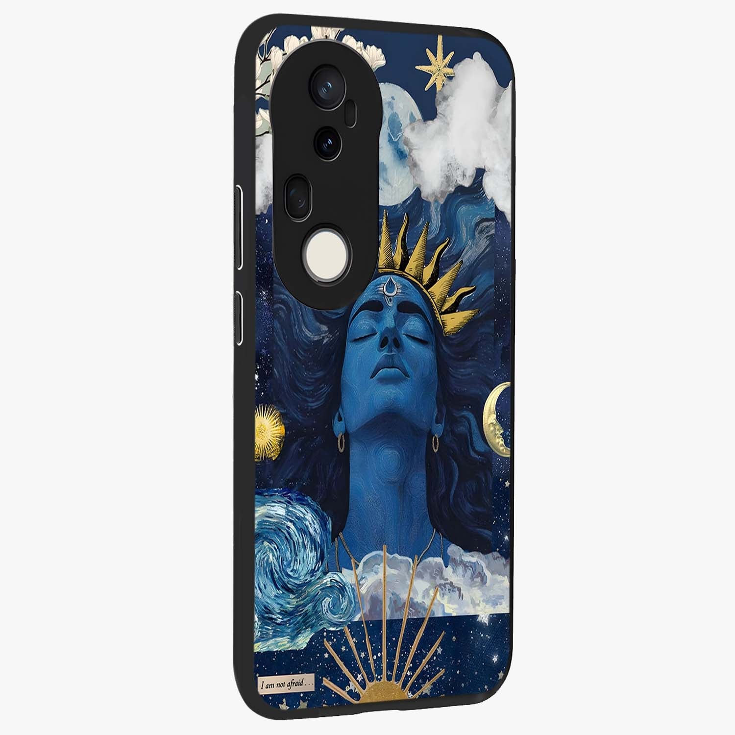 Aesthetic Lord Shiva Glass Case upright view showcasing powerful Lord Shiva artwork with devotional theme.