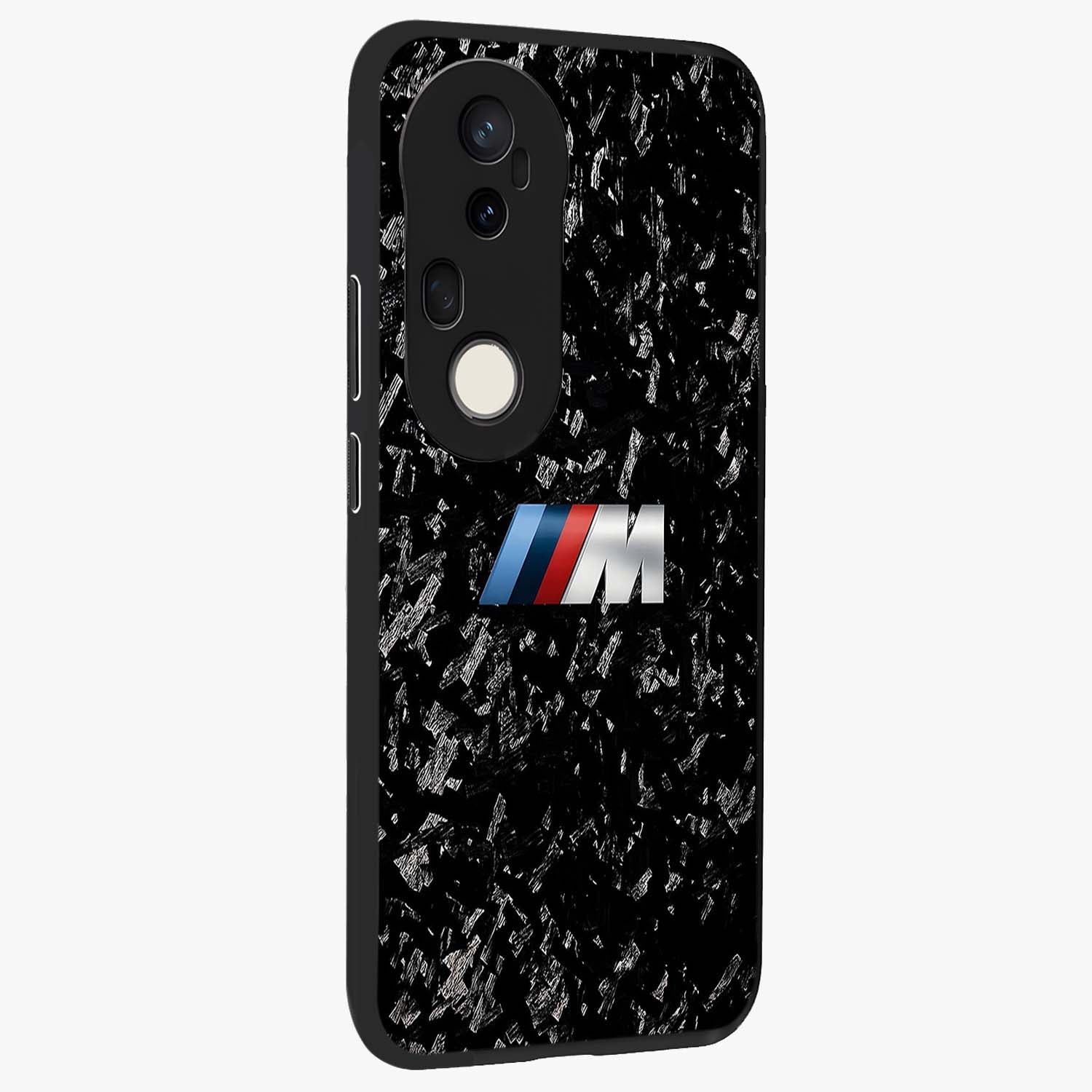 Carbon Speed Mark Glass Case upright view showcasing modern carbon speed graphic with bold automotive theme.