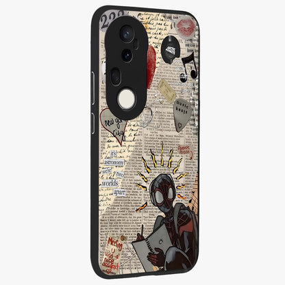 City Dream Sketch Glass Case upright view showcasing urban skyline artwork with stylish hand drawn design.