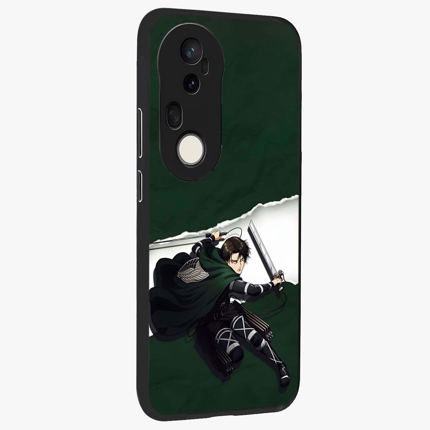Emerald War Vanguard Glass Case upright view showcasing dramatic warrior artwork with bold fantasy theme.
