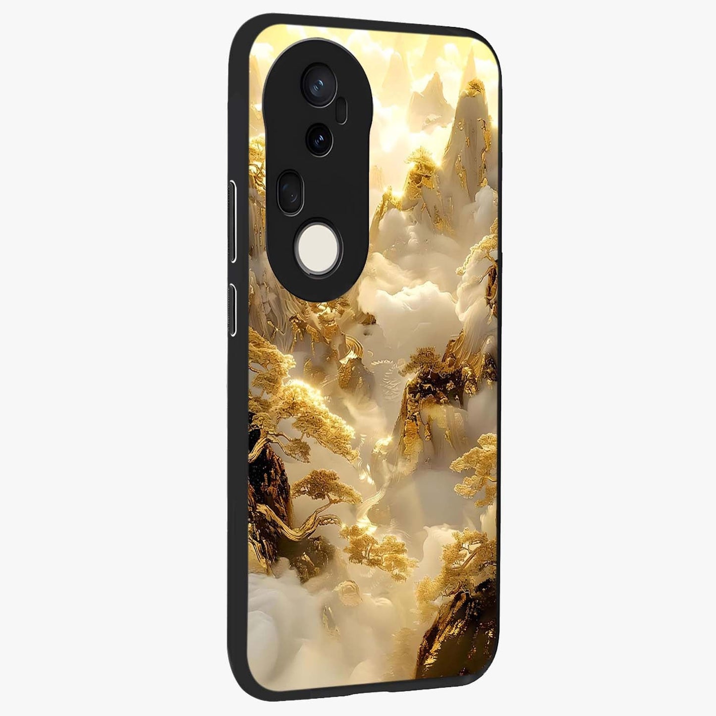 Gates Of Illumination Glass Case upright view showcasing glowing gateway artwork with mystical celestial theme.