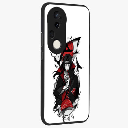 Itachi Limited Edition Naruto Anime Glass Case upright view showcasing intense anime artwork with powerful character theme.