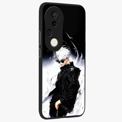 Limitless Shadow King Glass Case upright view showcasing bold shadow warrior artwork with epic fantasy theme.