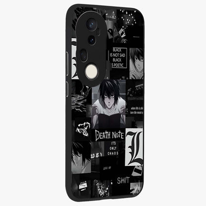 Midnight Chaos Mind Glass Case upright view showcasing expressive abstract artwork with bold dark theme.