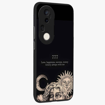 Mystic Victory Aura Glass Case upright view showcasing powerful victory themed artwork with spiritual energy vibe.