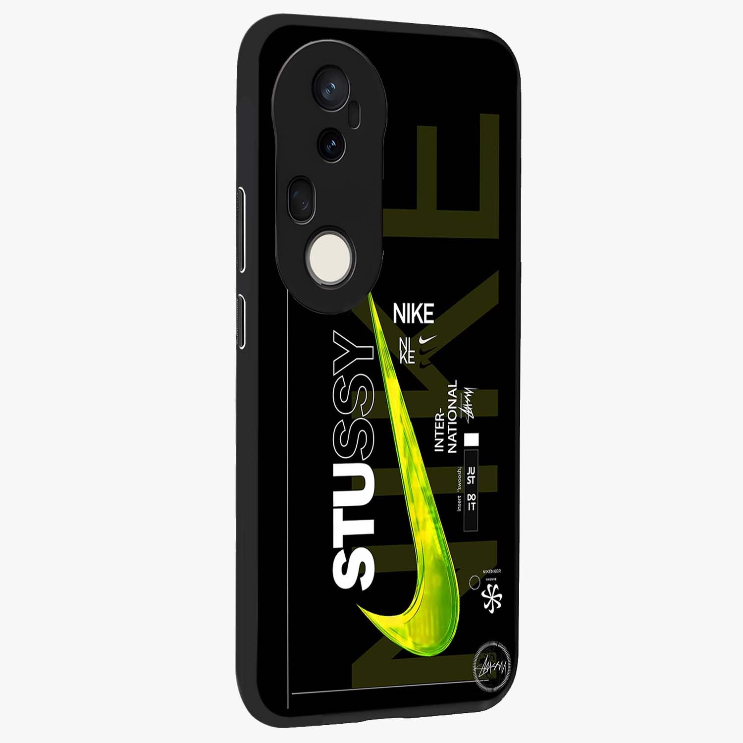 Neon Street Edition Glass Case upright view showcasing colorful neon artwork with modern street culture theme.