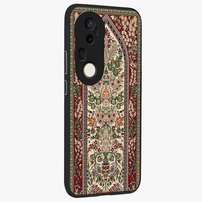 Persian Inspired Glass Case upright view showcasing decorative Persian artwork with rich heritage theme.