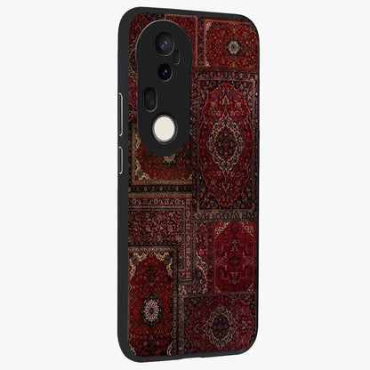 Persian Velvet Tale Glass Case upright view showcasing elegant Persian artwork with classic heritage theme.