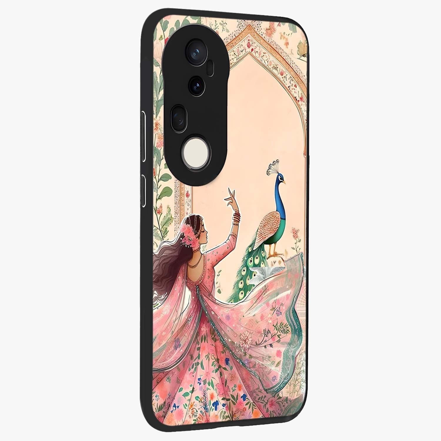Royal Grace Muse Glass Case upright view showcasing stylish artistic artwork with sophisticated royal theme.