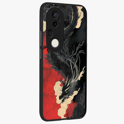 Shadow Dragon Fury Glass Case upright view showcasing intense dragon artwork with dramatic shadow theme.