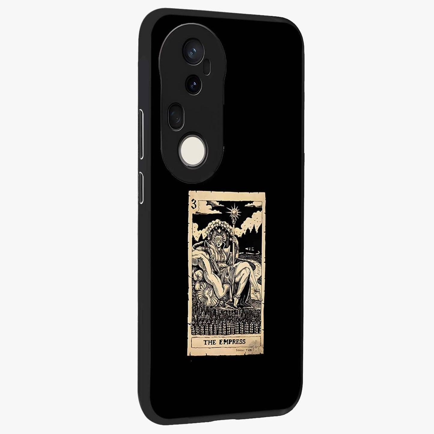 The Empress Glass Case upright view showcasing powerful empress themed artwork with luxurious artistic theme.