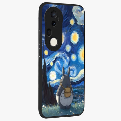 Totoro In Van Gogh Art Glass Case upright view showcasing creative character artwork with painterly artistic theme.