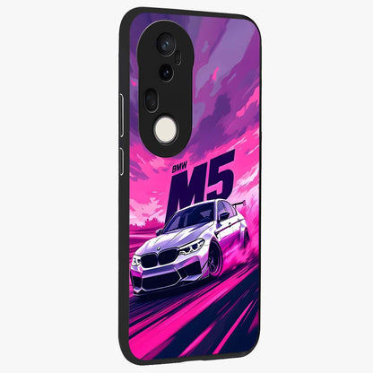 Velocity Drift Pulse Glass Case upright view showcasing powerful racing artwork with energetic motorsport theme.