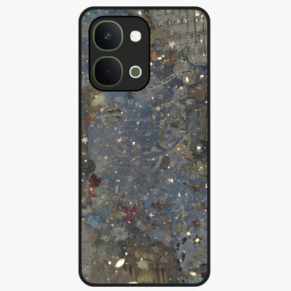 Aesthetic Astrolophia Glass Case showing flat back view with dreamy aesthetic design and glossy glass finish.