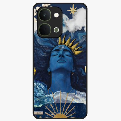 Aesthetic Lord Shiva Glass Case showing flat back view with divine Shiva artwork and glossy glass finish.