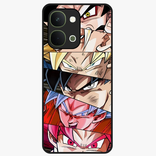 Anime Character Glass Case showing flat back view with vibrant anime artwork and glossy glass finish.