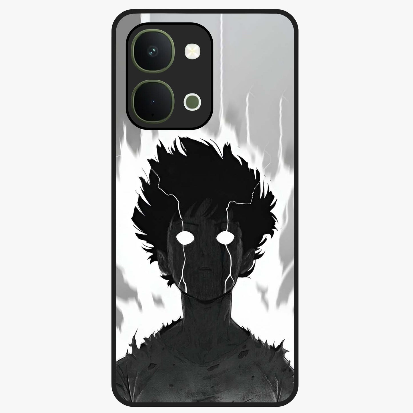 Awakened Inner Rage Glass Case showing flat back view with intense artistic artwork and glossy glass finish.